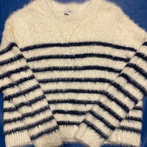 La Ligne x Target fuzzy yarn striped sweater NWOT